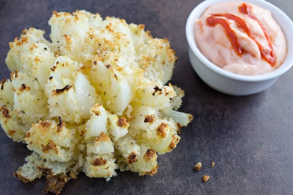 Baked Blooming Onion with Sweet Sriracha Sauce