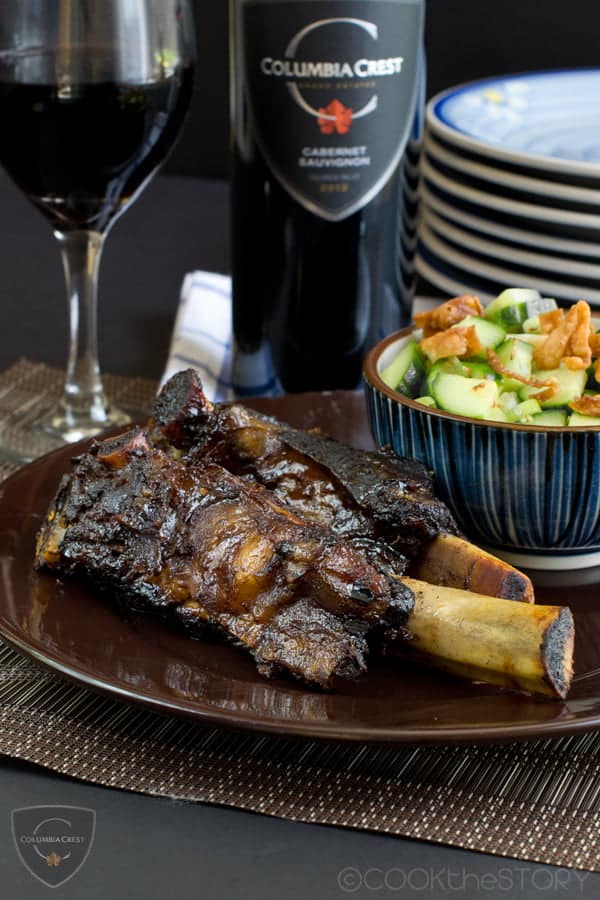 Asian Beef Ribs with Cucumber Sesame Salad