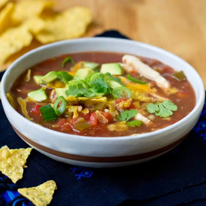 Quick Chicken Tortilla Soup - Ready in 15 - COOKtheSTORY