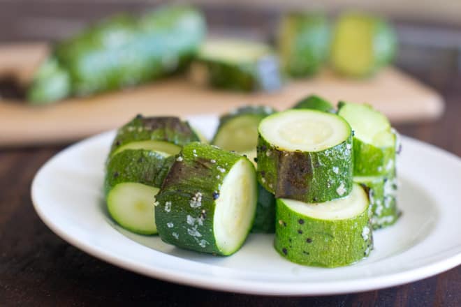 How to broil zucchini whole so that they're not mushy