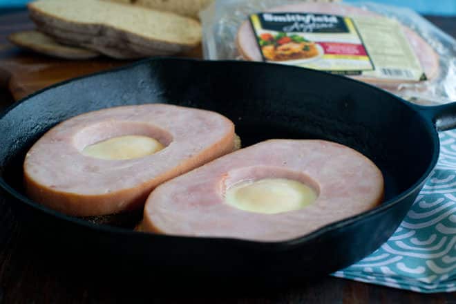 Ham Steak Egg-in-a-Hole