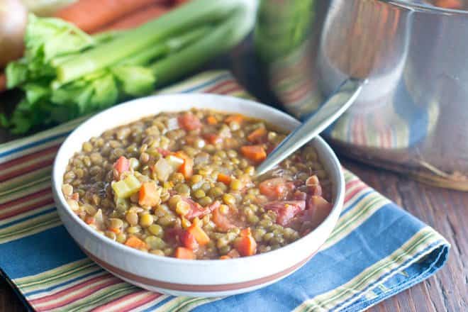 Learn how to make a delicious, hearty and healthy lentil soup. It has very few ingredients, is super-easy to make and is so utterly satisfying.