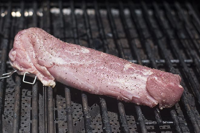 Put pork tenderloin on the grill