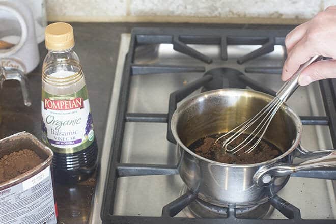 Whisk cocoa into balsamic.