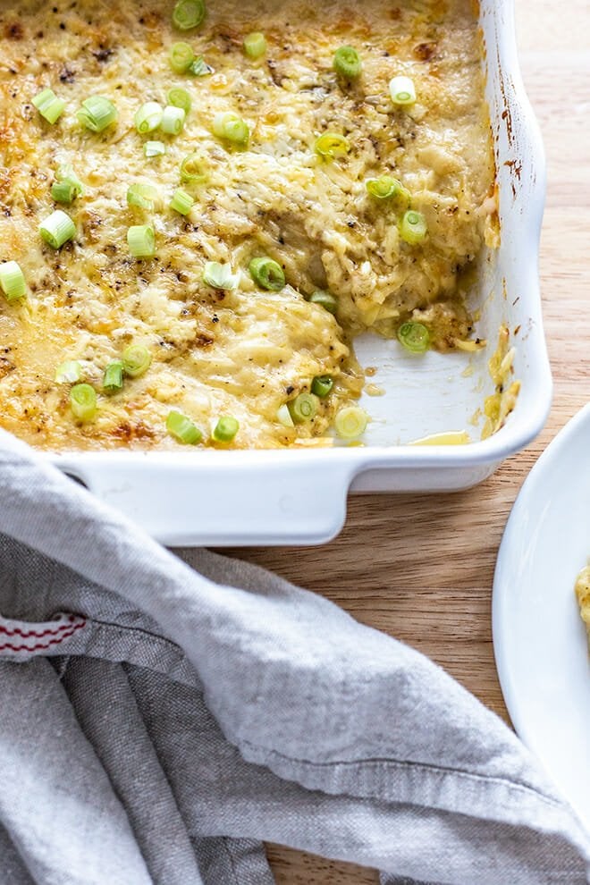 This scratch-made Hash Brown Casserole takes comfort food to a whole new level. This is the perfect stick to your ribs side dish to serve to a big crowd, and it's actually easy. 