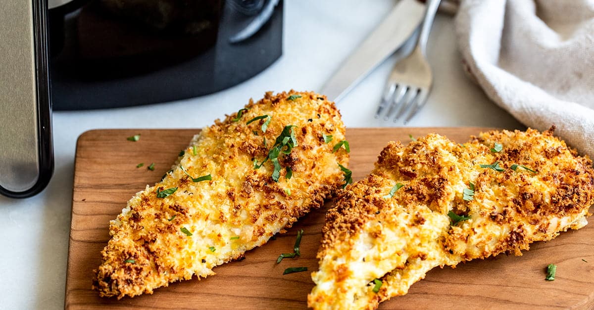 Crispiest Air Fryer Breaded Chicken Breasts - Cook the Story