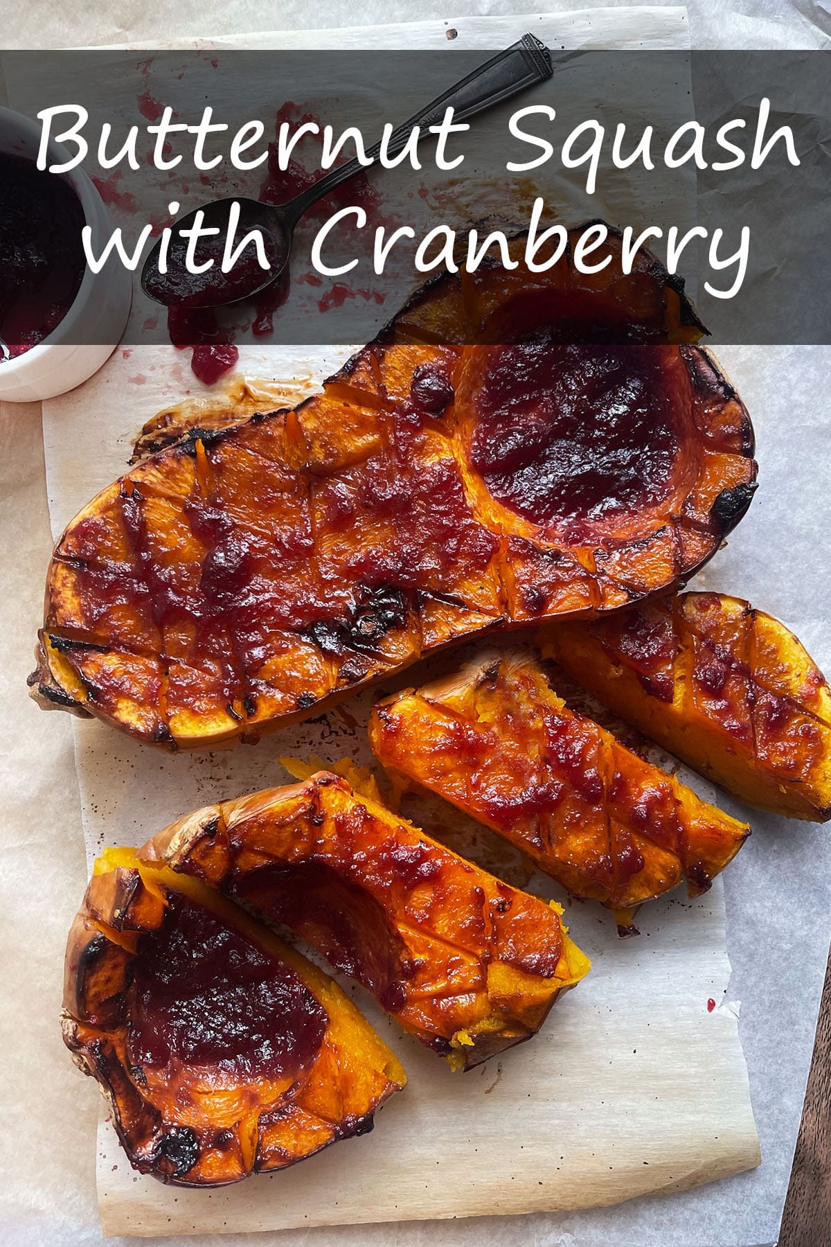 Roasted Butternut Squash with Cranberry Glaze