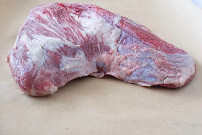 Raw trip-tip steak